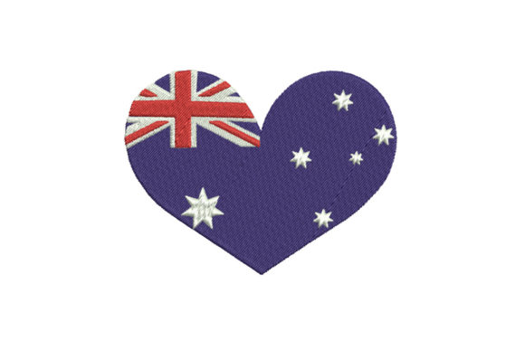 Australia Flag on Heart Shape