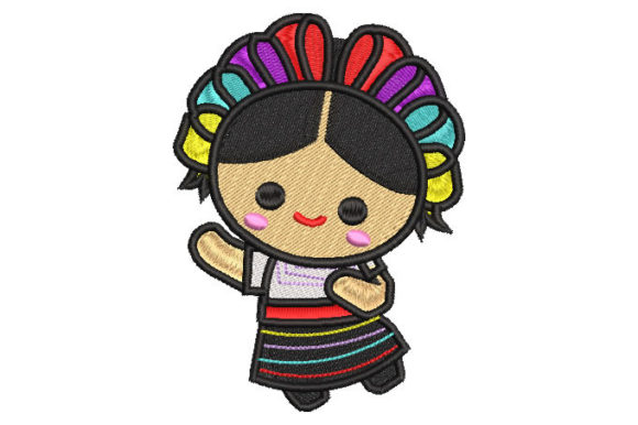 Lele Doll with Crown Embroidery Design