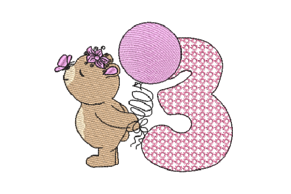 Number 3 Cute Teddy