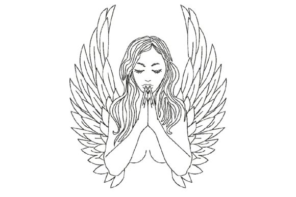 Praying Angel: A Tender, Timeless Embroidery Design for Meaningful Gifts