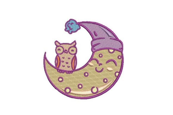 Sleepy Moon with Owl