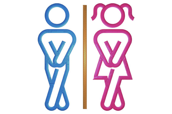 Toilet Symbol Embroidery Design