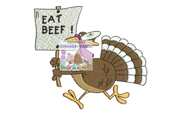 Turkey Eat Beef: A Thanksgiving Embroidery Review