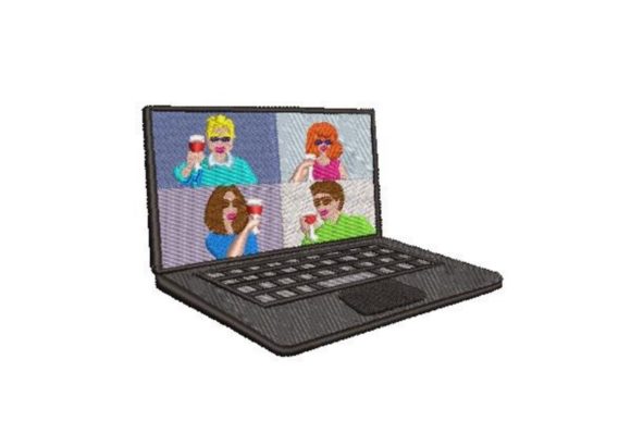 Virtual Party: A Heartfelt Embroidery Design for Meaningful Gifts